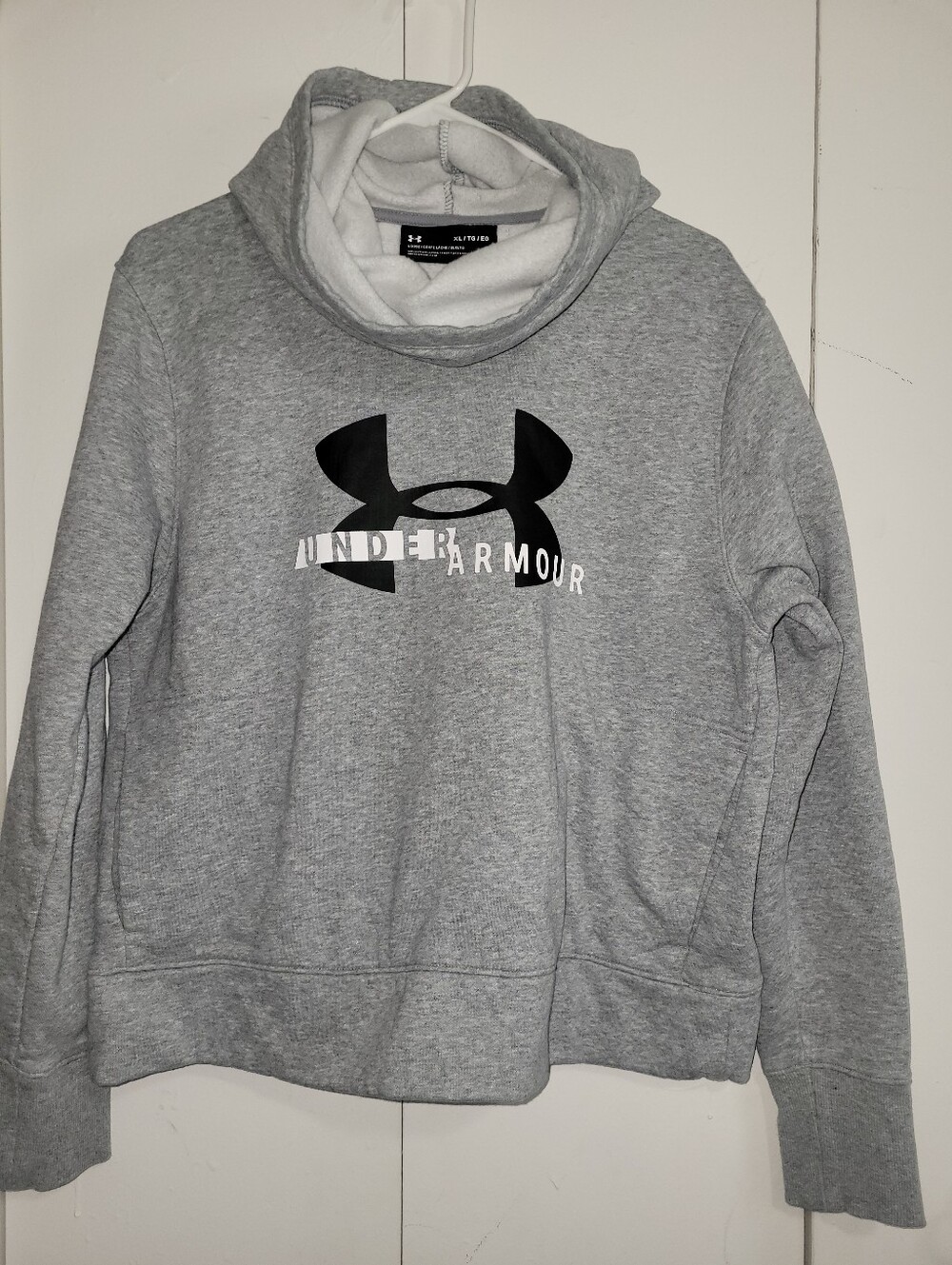 Under Armour Gray Pullover Hoodie with Black Logo